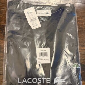 NWT - Men’s Lacoste Black Pima V Neck Tee - 2XLT